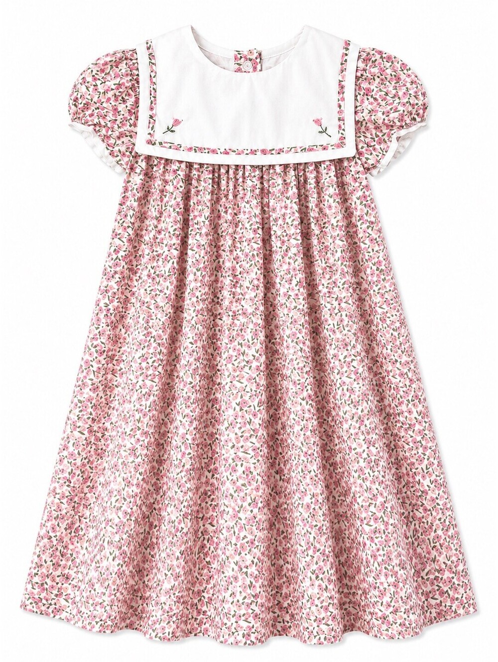Vintage 90s Strasburg Hand Smocked Floral Heirloom Dress 4T